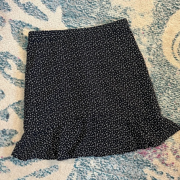 J. Crew Printed Star Black & White Ruffled Mini Skirt - Picture 3 of 10